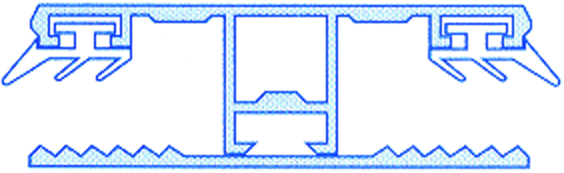 Alu/Gummi Mittelkomplettsystem 10 mm - Verbindungsprofil 60 mm breit 