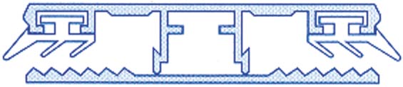  Alu/Gummi Mittelprofil 6 mm, Pressblank, 60 mm breit 