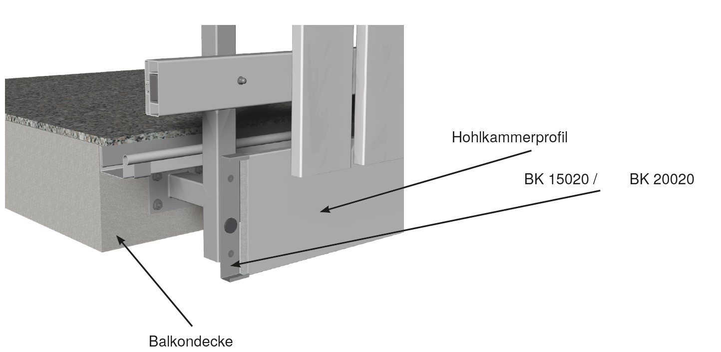 Befestigungsklammer für Balkondeckenverkleidung 200 x 20 mm