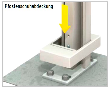 Pfostenträger zum Aufschrauben für ALUCOM® System-Klemmpfosten